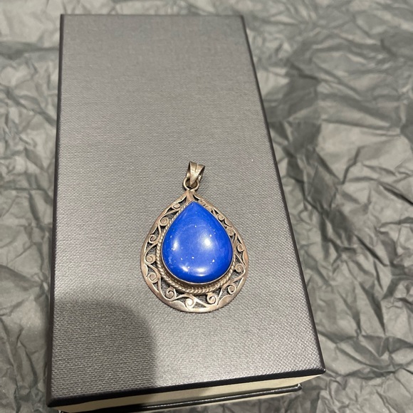 Vintage stone sterling silver pendant - Picture 7 of 8